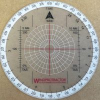 Wind Protractor for Flying on Course and On Time Protractor