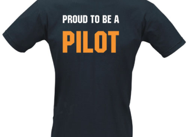 Slogan T-Shirt – PROUD TO BE A PILOT (BLUE)