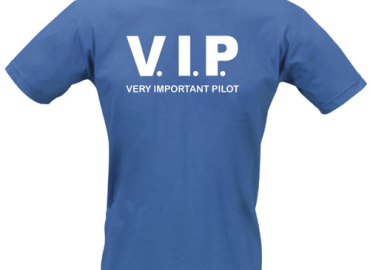 Slogan T-Shirt – V.I.P. VERY IMPORTANT PILOT (BLUE)