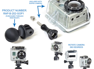 Holder for Custom GoPro® Hero Adapter with 1 inch diameter Ball