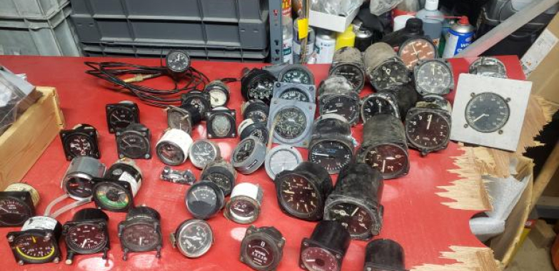 Various engine and flight instruments.