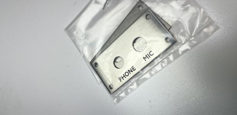 2 Brushed Stainless Steel Headphone and Mic Plate