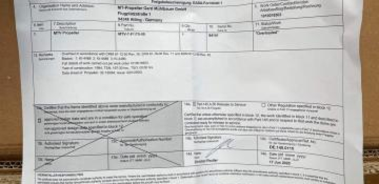 MTV-7-F/170-09 MT Propeller with Form 1
