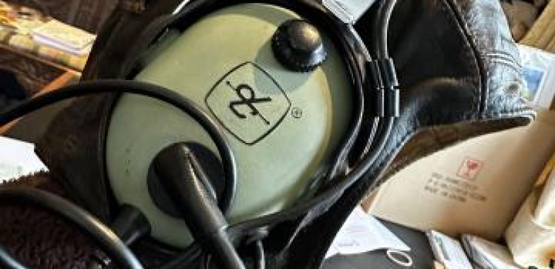 Leather Headset Flying HELMET Large 58cm