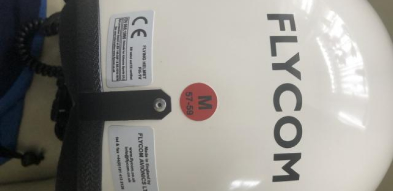 Flycom helmet and bag